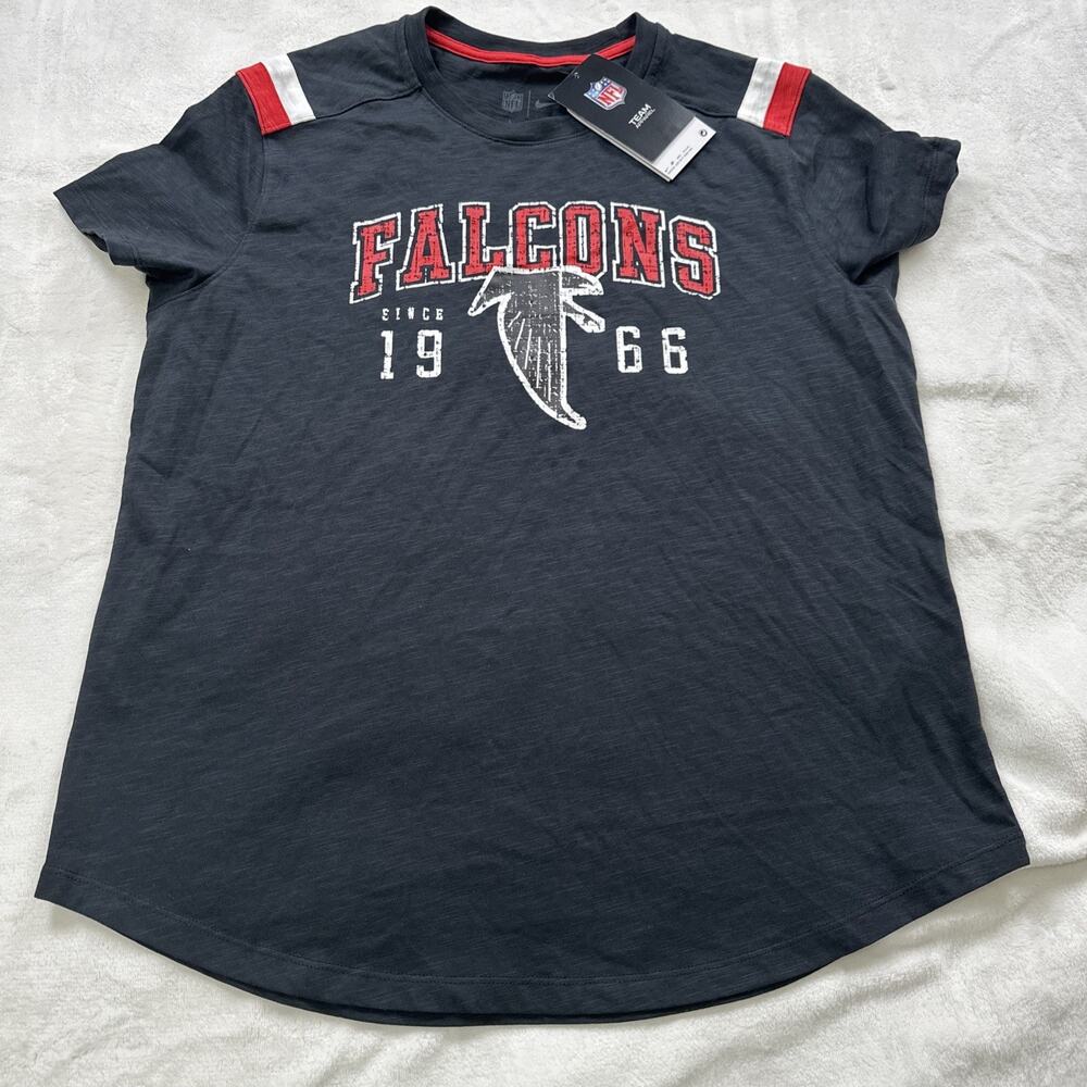 Nike Atlanta Falcons T Shirt Women's‎ Large Black Graphic 1966 Logo NFL Football